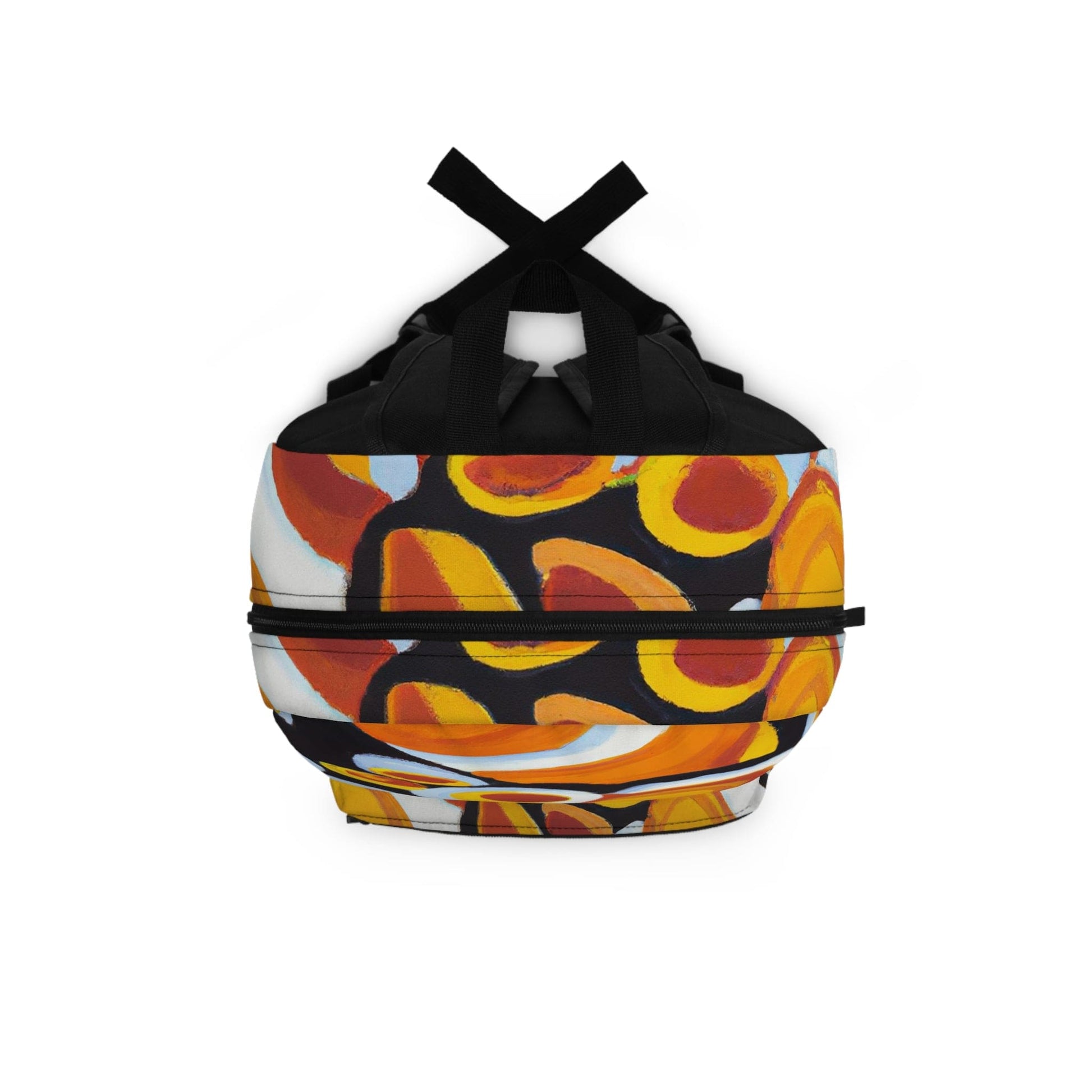 Backpack Work/school/leisure - Waterproof - Orange Black White Geometric Print Pattern-3