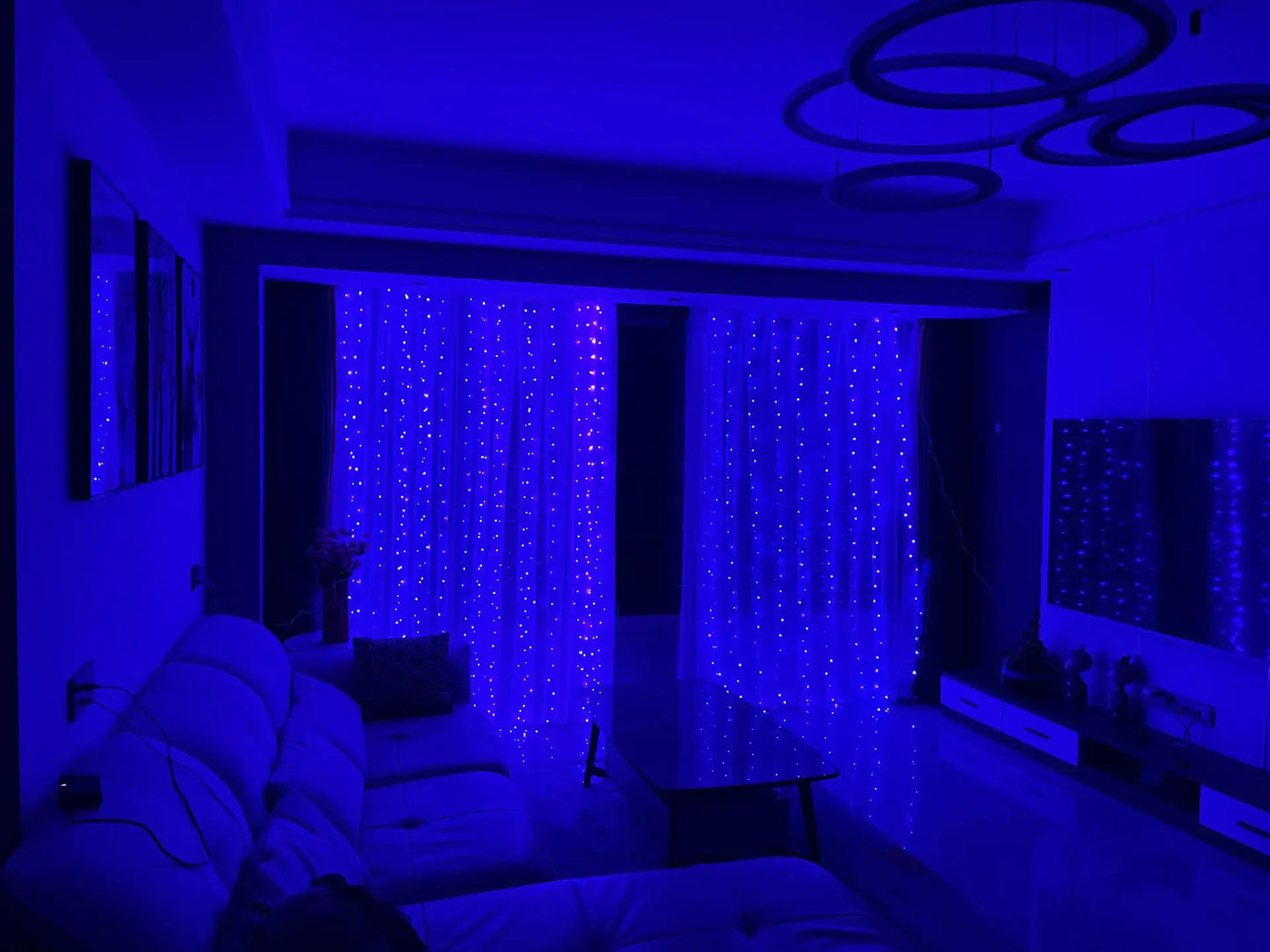 3x3m USB-Powered LED Curtain String Light Decor