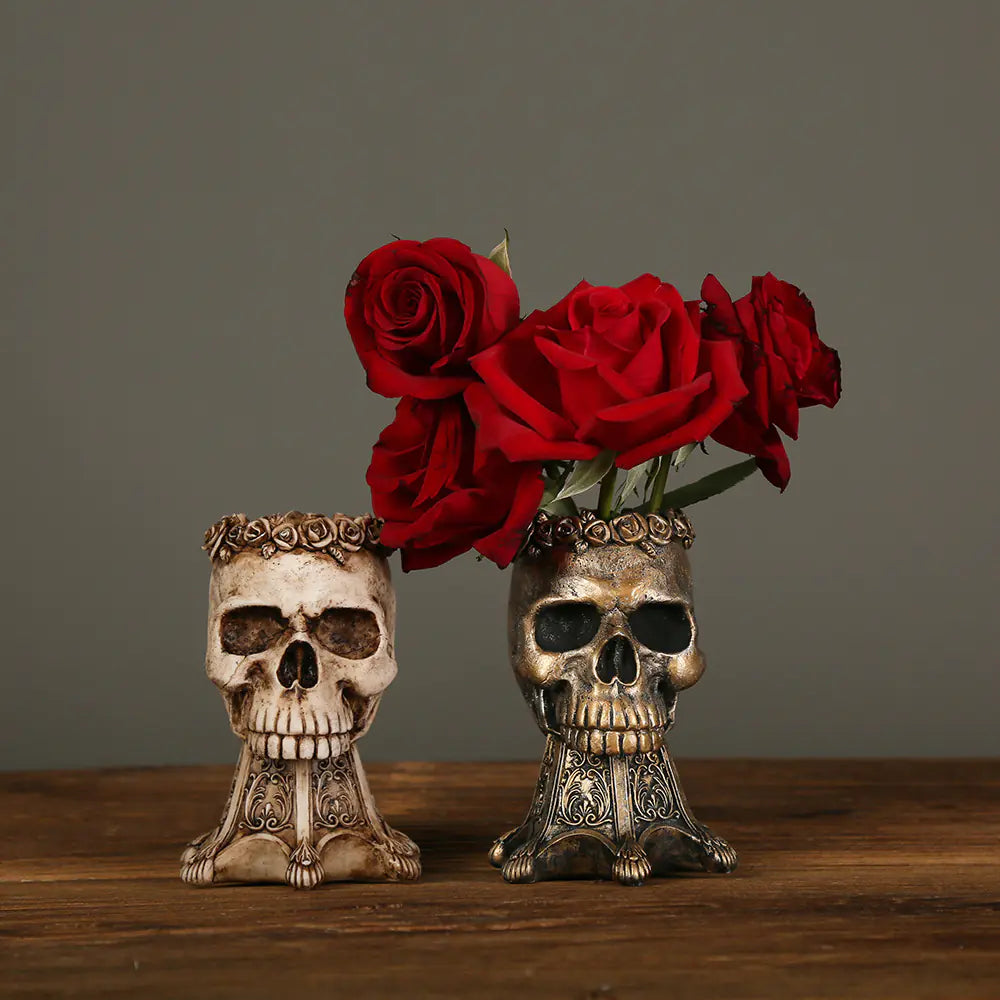 Skull Vase Halloween Decoration for Home Office Desk