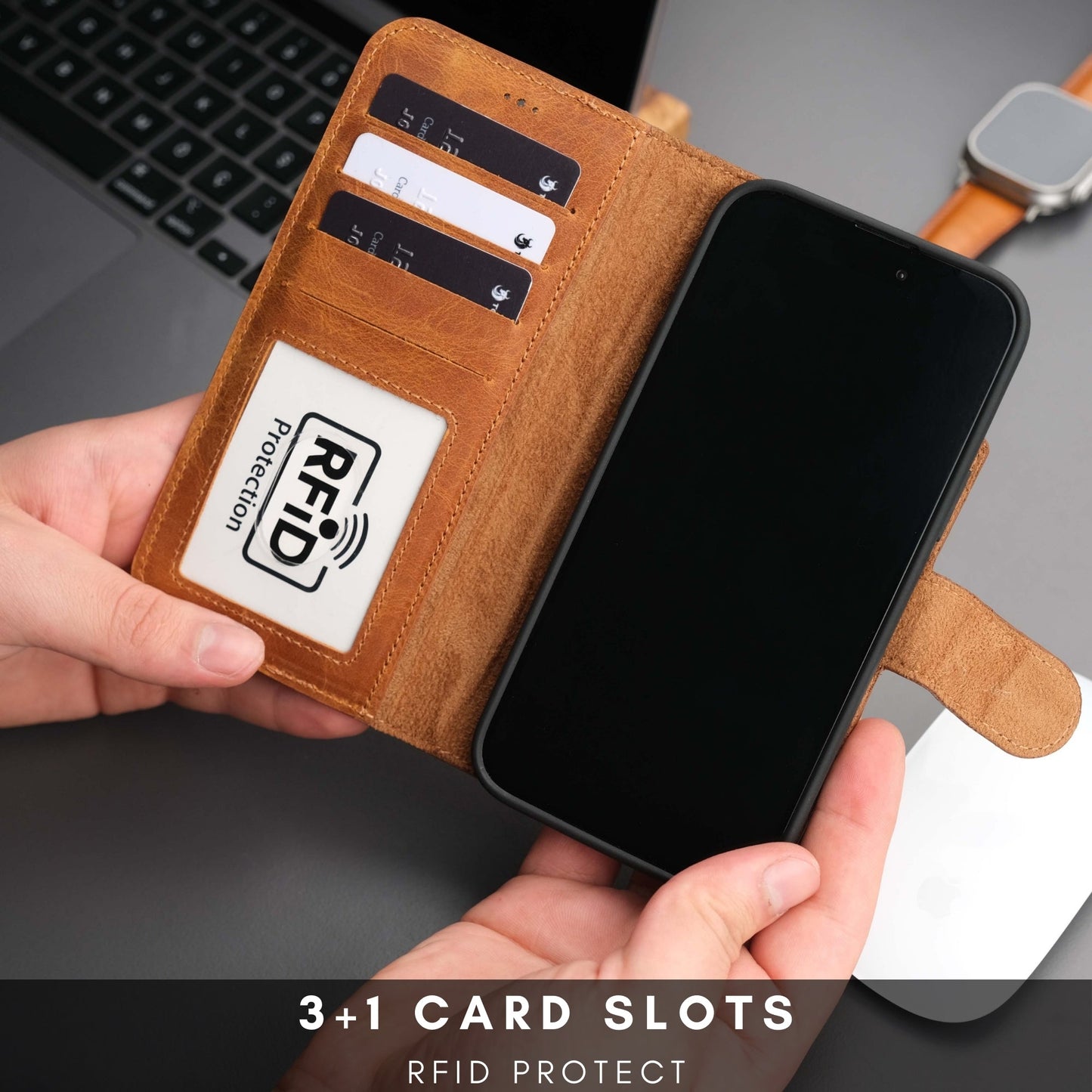 Casper iPhone 16 Plus Wallet Case Leather MagSafe