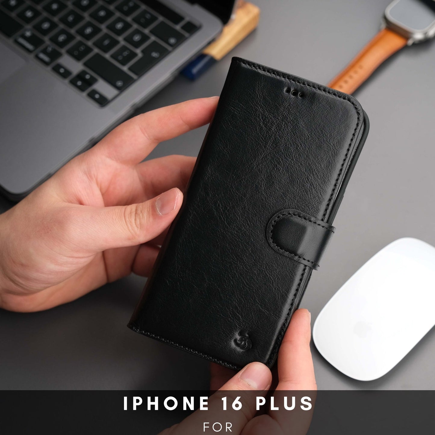 Casper iPhone 16 Plus Wallet Case Leather MagSafe