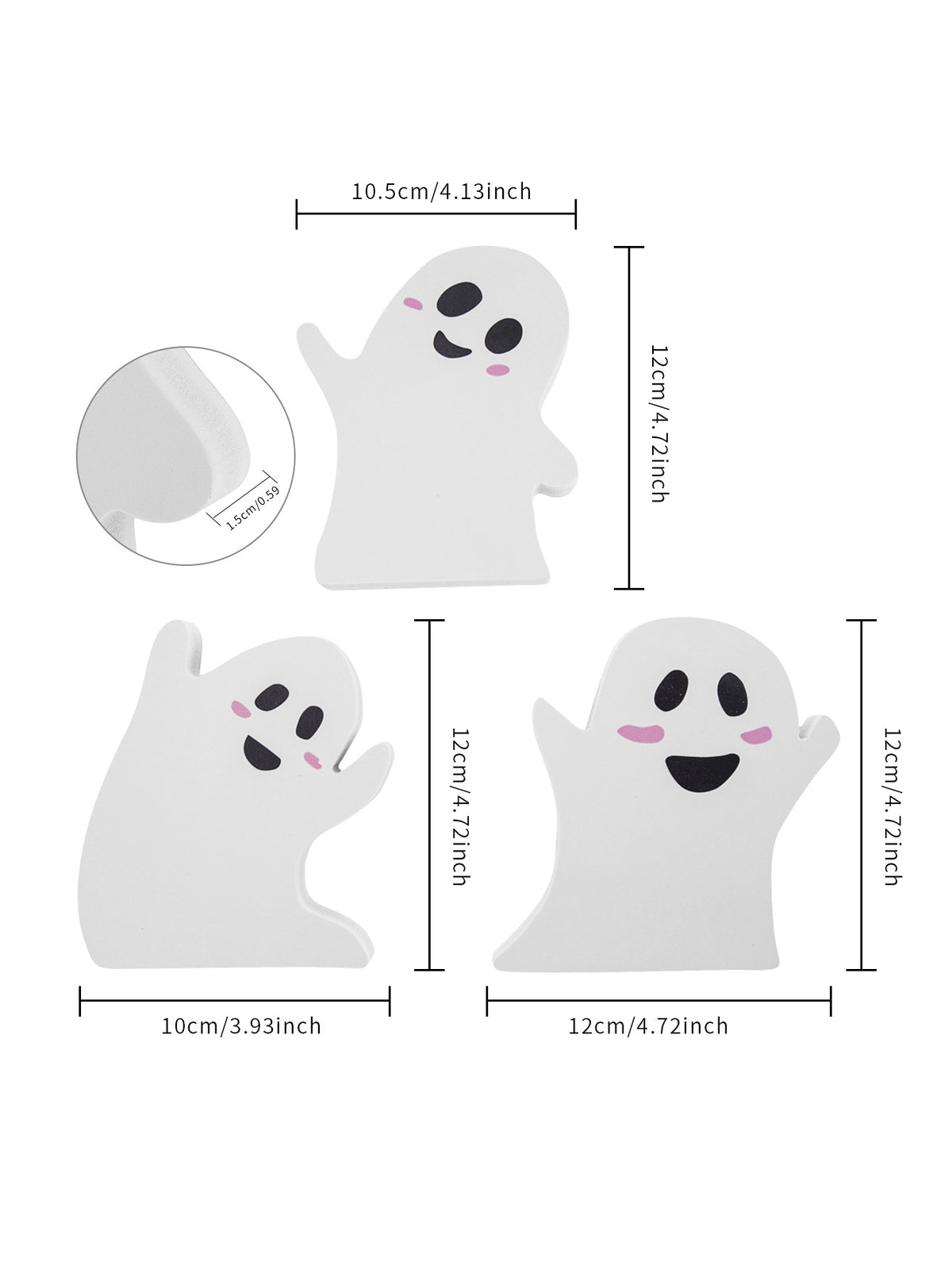 Cute ghost desktop decoration from ClaudiaG Home, featuring a friendly Halloween ghost figure for seasonal decor.