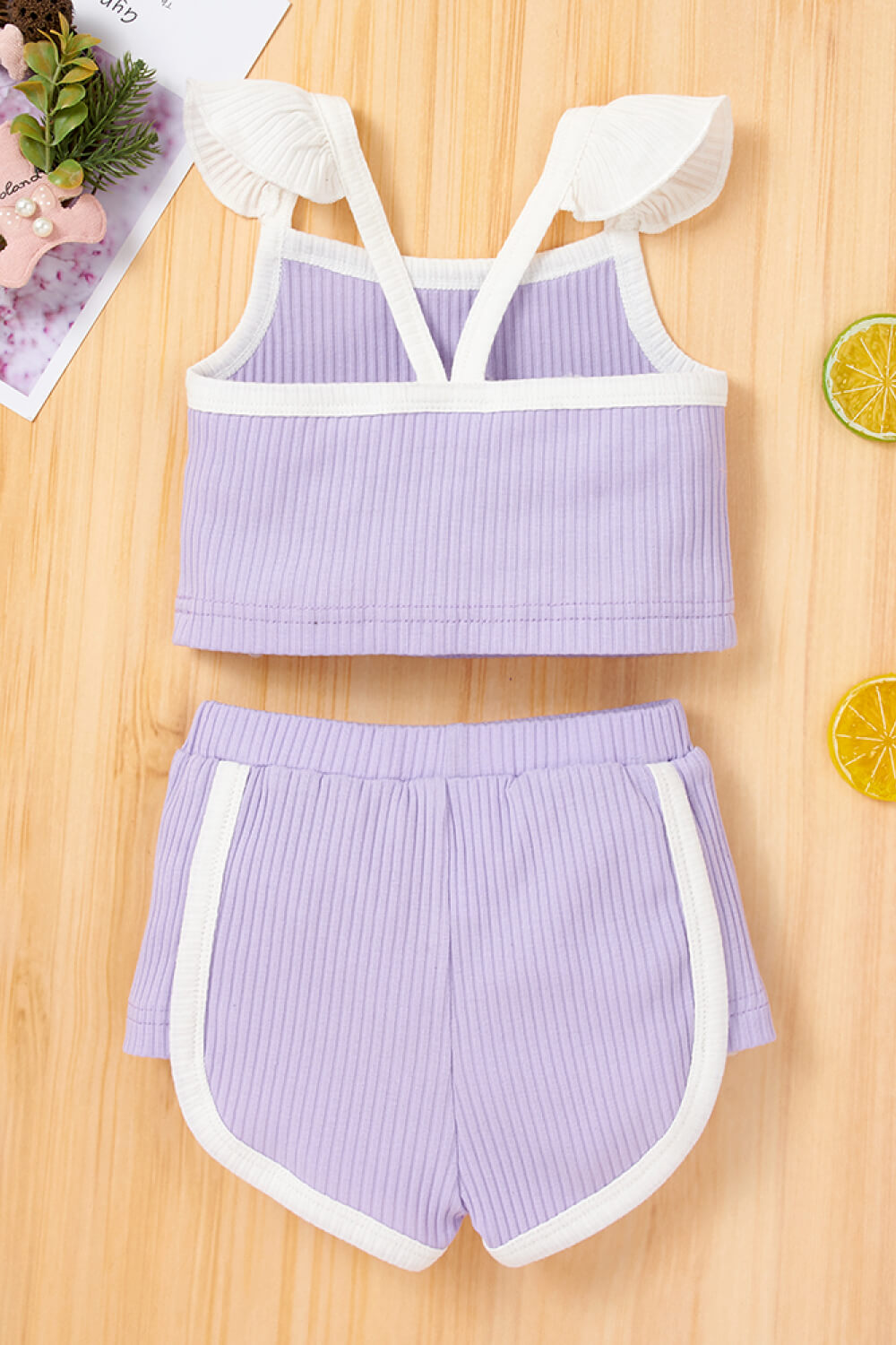 baby-girl-contrast-trim-ribbed-cami-and-shorts-set