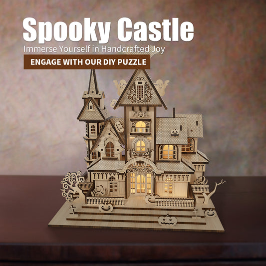 ClaudiaG Home Haunted Castle Halloween decoration with spooky castle design for Halloween festivities.