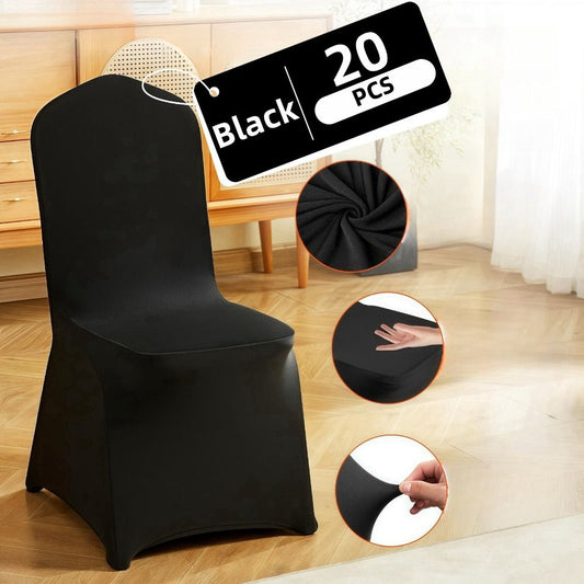 20PCS Stretch Spandex Non-Slip Chair Covers - Universal Fit, Washable Slipcovers for Wedding, Party, Banquet, Celebration & Dining (Black)