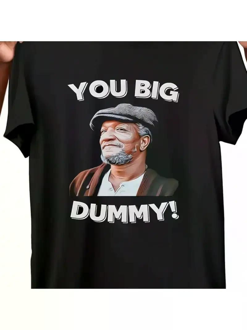 1pc, 100% Cotton, You Big Dummy Funny TV Print T-Shirt, Seasonal Casual Men'S T-Shirt,