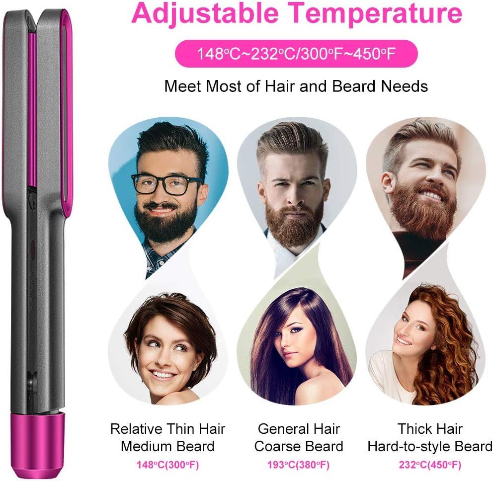 2 in 1 Hair Straightener and Curler, Professional Flat Iron for All Hair Styles, Less Frizz, Shinier & Smoother Hair