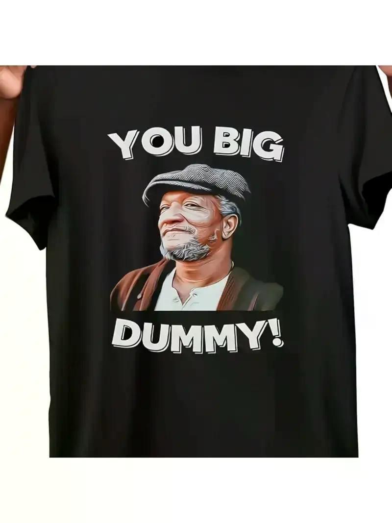 1pc, 100% Cotton, You Big Dummy Funny TV Print T-Shirt, Seasonal Casual Men'S T-Shirt,