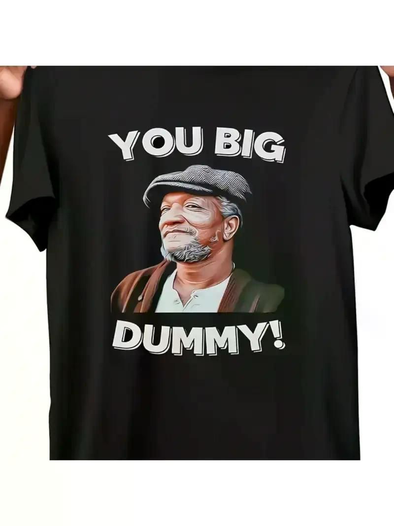 1pc, 100% Cotton, You Big Dummy Funny TV Print T-Shirt, Seasonal Casual Men'S T-Shirt,