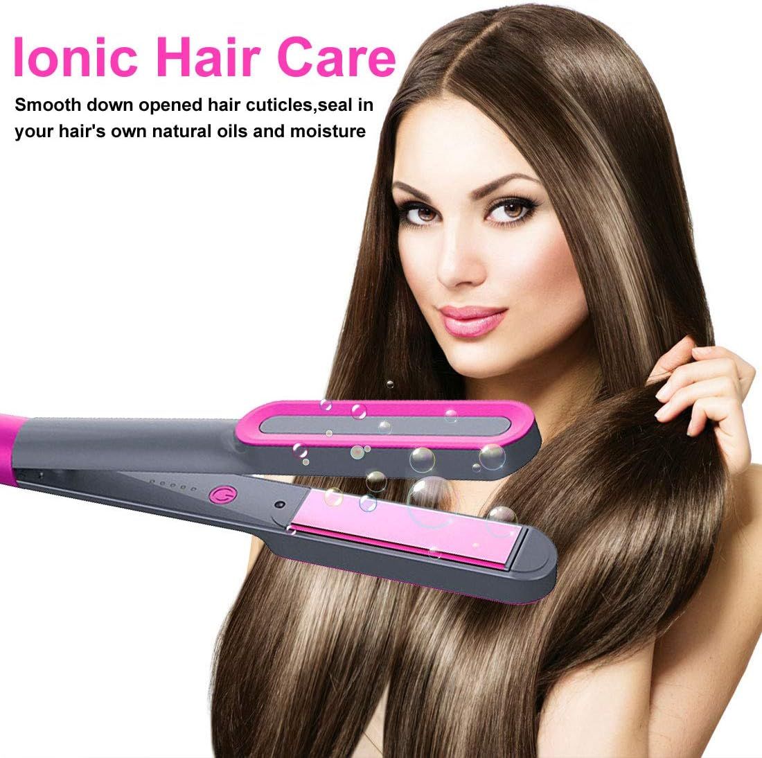 2 in 1 Hair Straightener and Curler, Professional Flat Iron for All Hair Styles, Less Frizz, Shinier & Smoother Hair