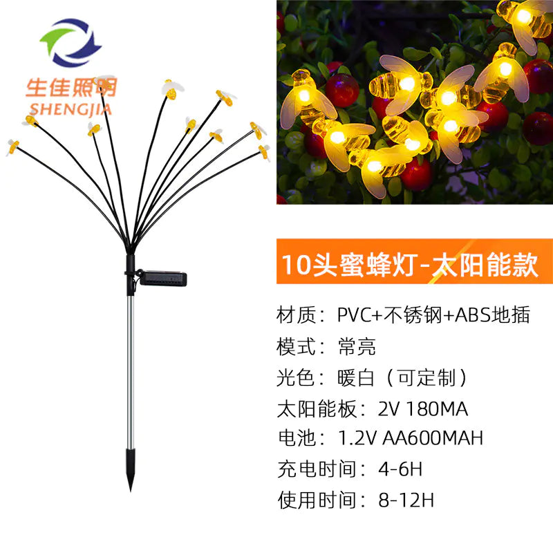 LED Solar Bee Festival Lights for Outdoor Decoration