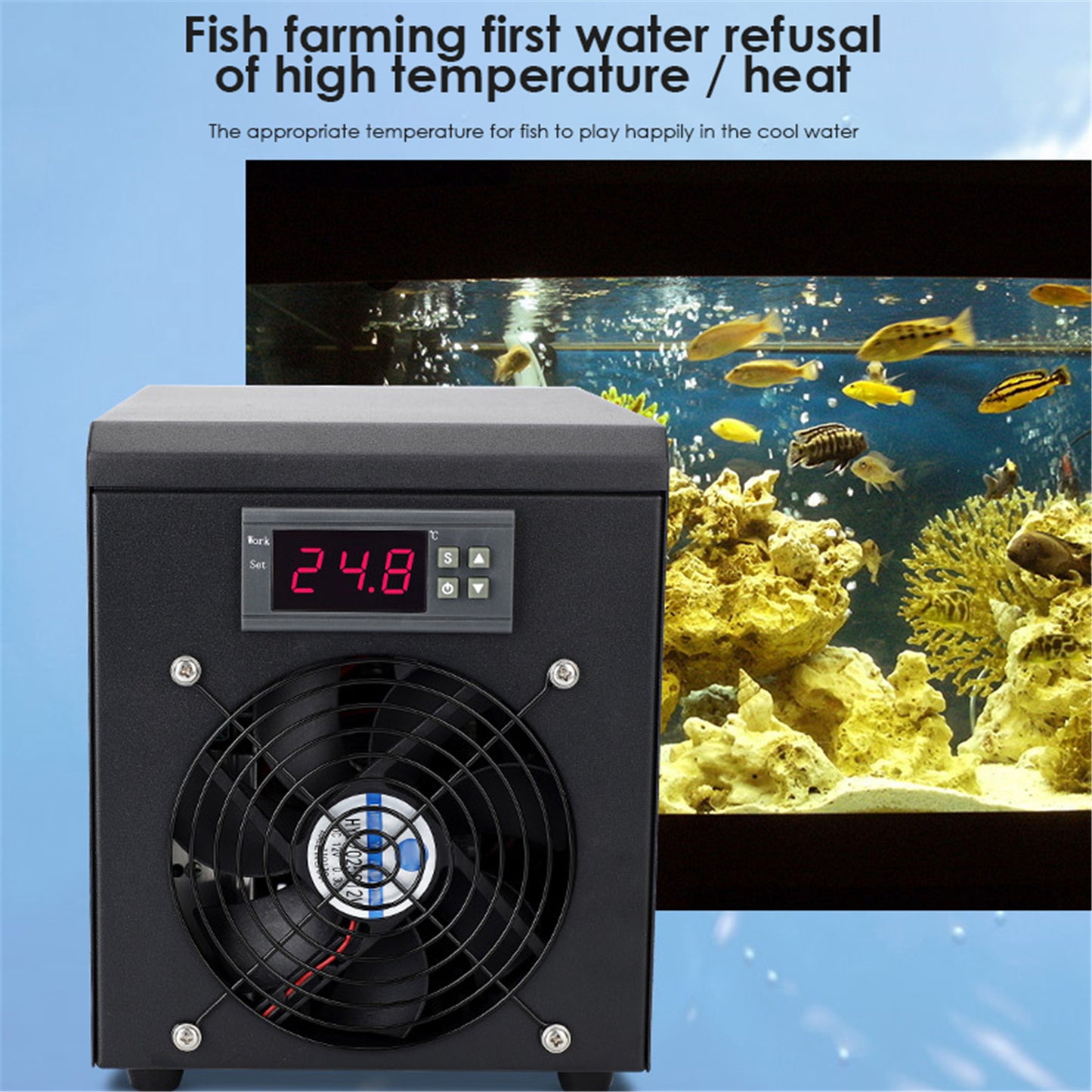 0-100℃ Aquarium Water Chiller 55L Fish Tank Cooler System Temperature Setting Device Constant For Fish Shrimp Breeding Tool