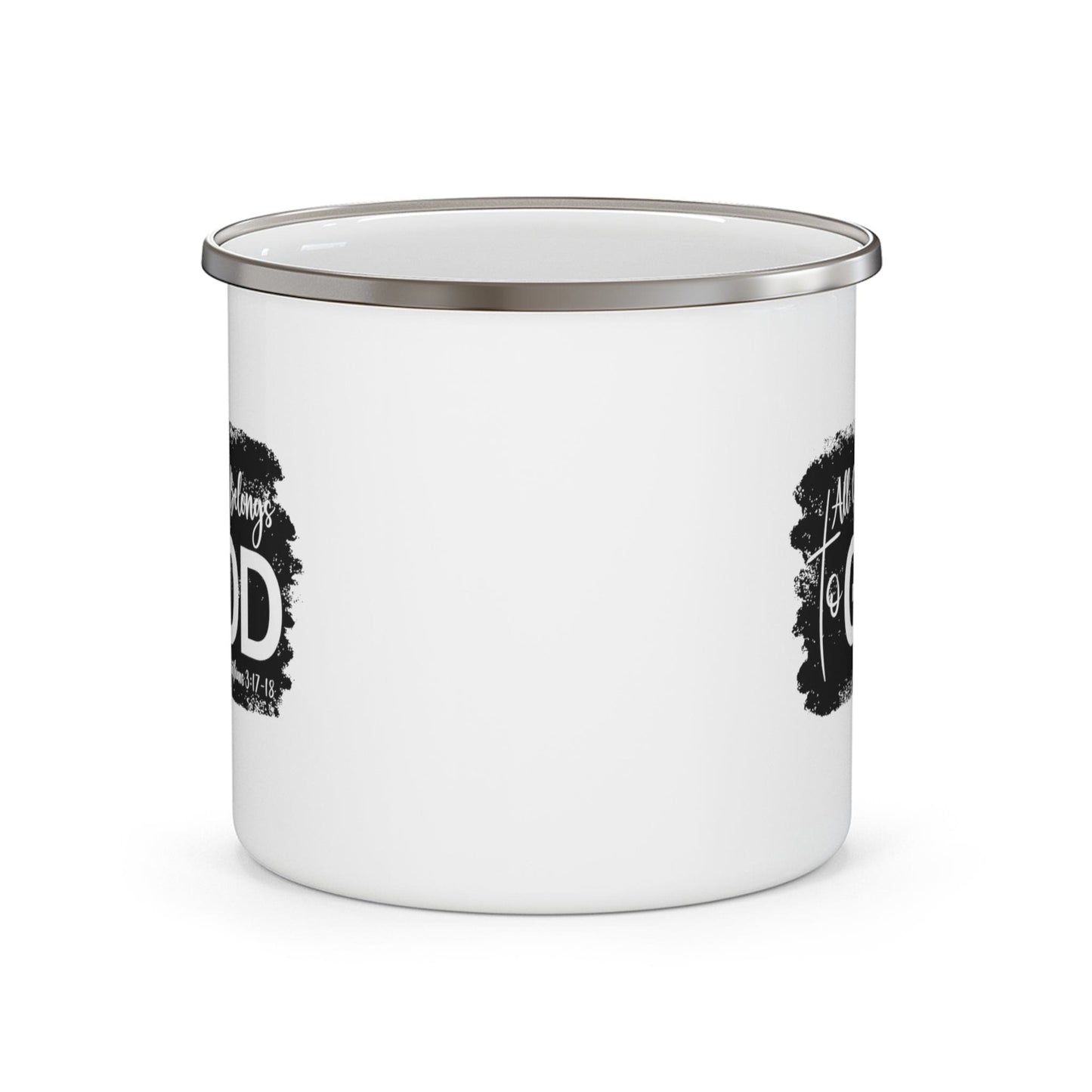 Enamel Camping Mug - All Glory Belongs to God Christian Illustration Black-1