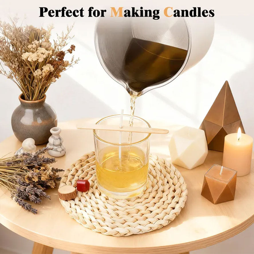 A47U 800ml Electric Wax Kettle, Candle Making Pouring Pot with Thermometer, DIY Craft Tool Kit for Beginners, UK Plug - American Smart