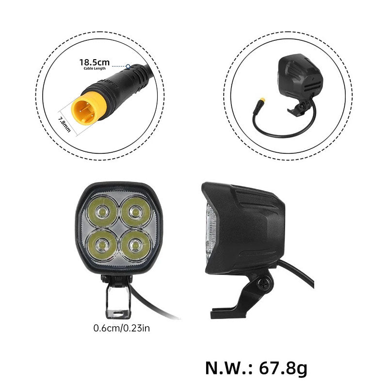 A89E Replacement Headlight for Kukirin G2 Pro DB Electric Scooter, Waterproof LED Front Light Bulb Assembly - American Smart