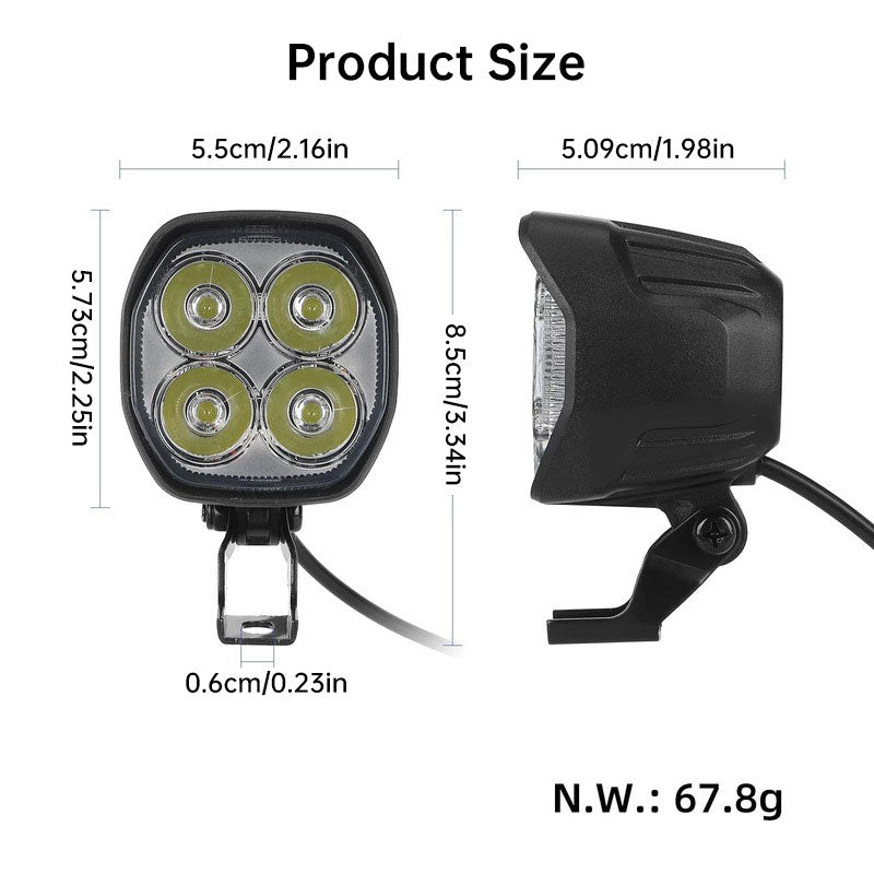 A89E Replacement Headlight for Kukirin G2 Pro DB Electric Scooter, Waterproof LED Front Light Bulb Assembly - American Smart