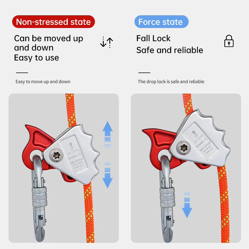 Auto Lock Carabiner & Rope Grab – High Altitude Fall Protection Safety Hook - American Smart