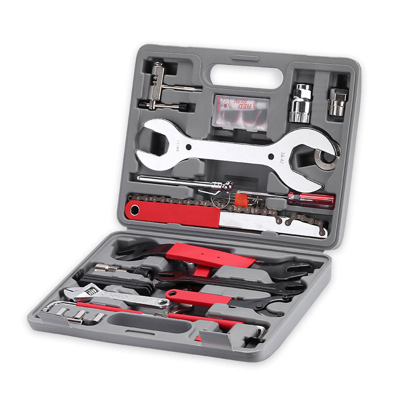 Complete 44-Piece Bicycle Repair Kit – Essential Tools for Chain, Crank, Freewheel, and Multi-Purpose Bike Key Repairs - American Smart