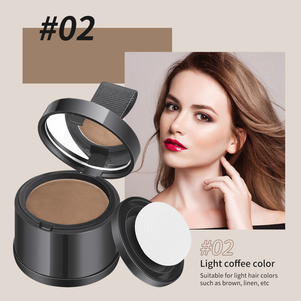 eprolo hairline powder for contouring and filling forehead hair, waterproof and sweat-proof hair replacement shadow.