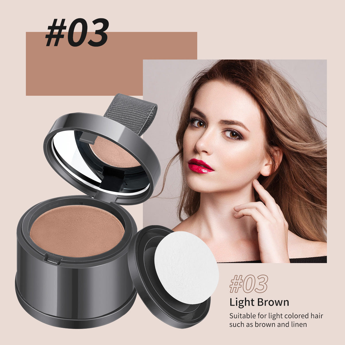 Eprolo hairline powder contouring shadow for forehead, waterproof and sweat-proof hair replacement, natural-looking scalp coverage