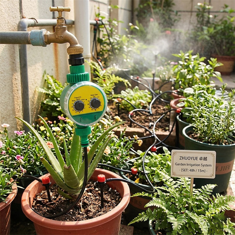 Digital Programmable Water Timer for Garden Irrigation - LCD Display, Automatic On/Off, Weatherproof Design - American Smart