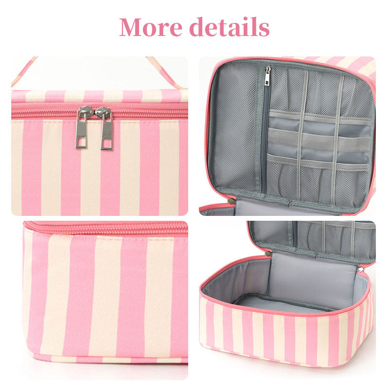 Double Layer Nail Polish & Essential Oils Storage Bag, Portable 30-Compartment Nail Care Kit, Manicure Tools Organizer Case - American Smart