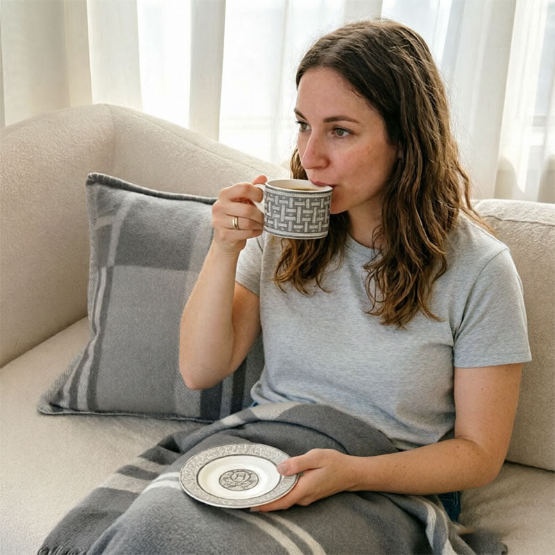 European style bone china coffee cups and saucers set with spoons, featuring elegant porcelain design for tea or coffee.