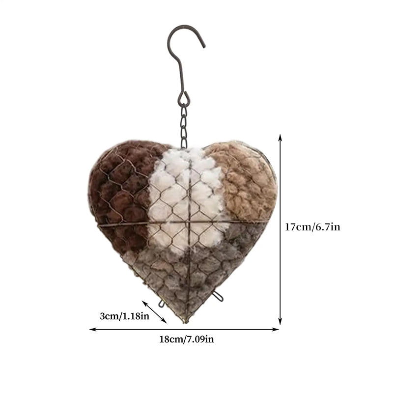 Handmade heart-shaped bird nest as outdoor garden decor, weatherproof birdhouse, unique yard art by eprolo