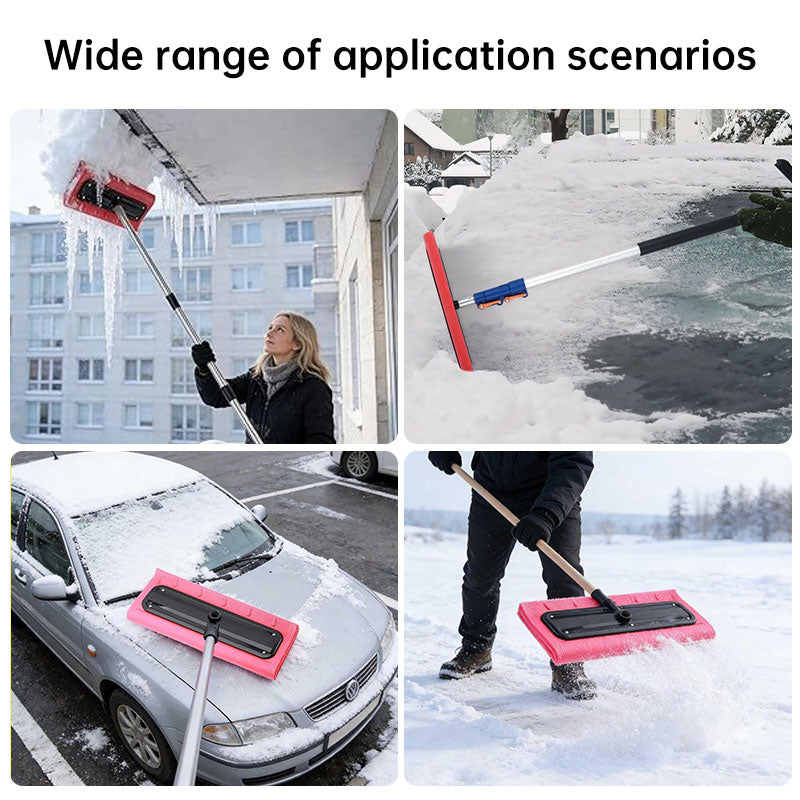 eprolo high-altitude snow removal tool with lightweight foam head for safe use on roofs, gutters, and cars in winter.