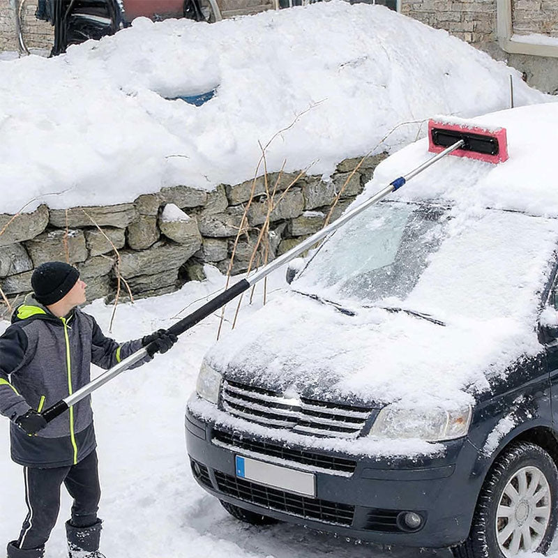 eprolo high-altitude snow removal tool with lightweight foam head for safe roof, gutter, and car snow clearing.