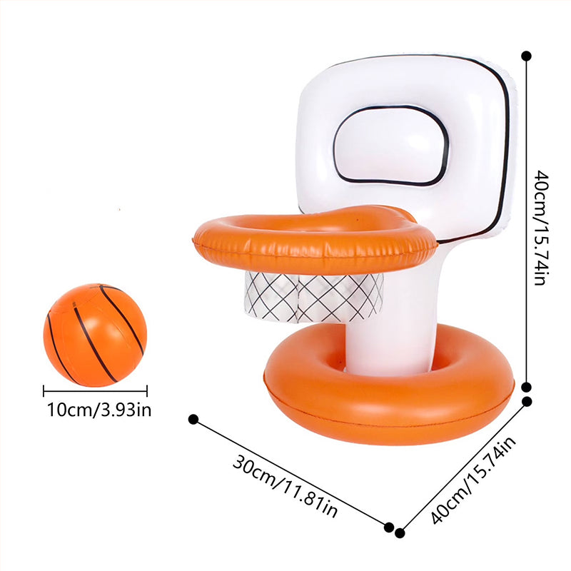 Eprolo inflatable pool basketball hoop for kids, water party game, summer outdoor toy, with colorful backboard and hoop in water