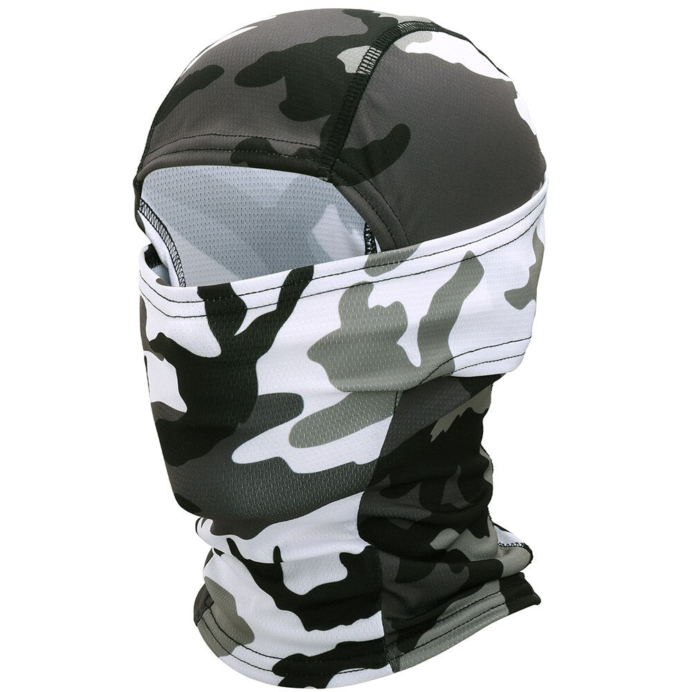 Eprolo jungle camouflage full face balaclava for cycling, hunting, airsoft, and tactical sports, covering entire head and face.
