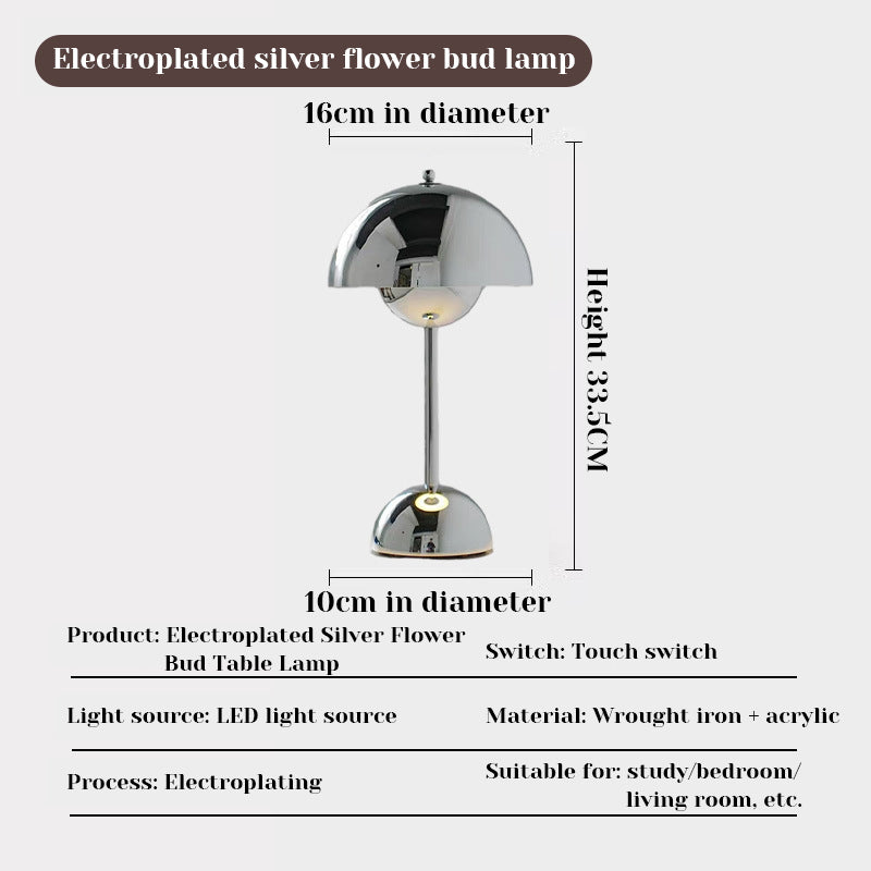 Eprolo LED mushroom and flower bud desk lamp with touch control and USB charging, ideal for kids' room decor.