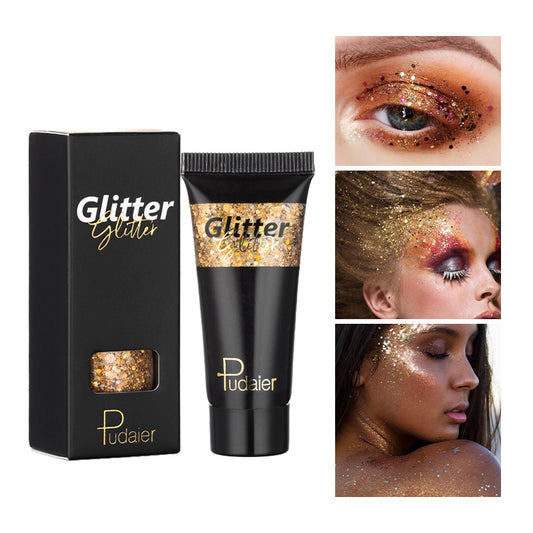 Eprolo monochrome glitter liquid eyeshadow in 12 colors, stage makeup face and body glitter with shimmering finish.