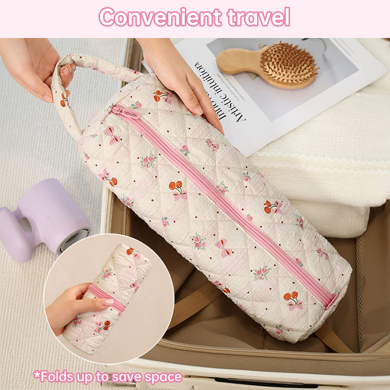 eprolo padded travel storage bag for hair dryer and curling iron, large cotton dustproof case with handle for easy transport