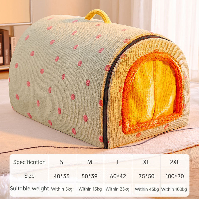 eprolo heated pet house with winter tent bed, storage drawers, washable cushion for cats and large dogs, cozy and functional.
