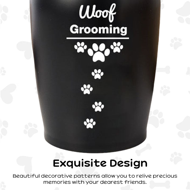 Stainless Steel Pet Memorial Urn: Black Portable & Moisture-Proof Ash Keepsake Designed for Small Pets