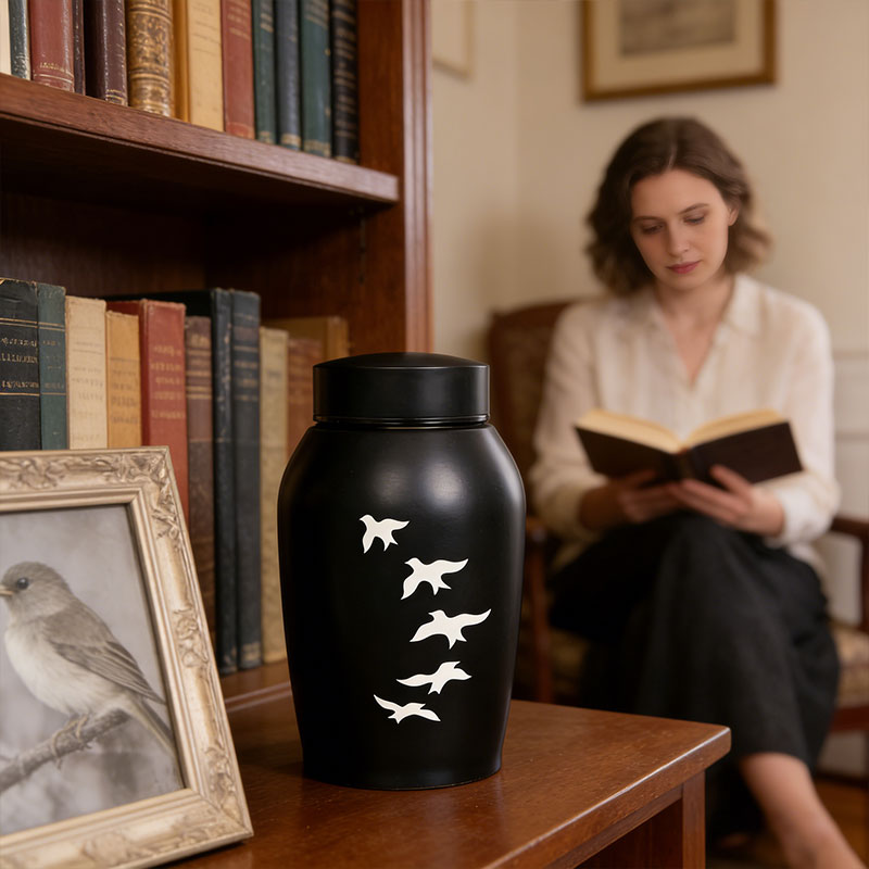 Stainless Steel Pet Memorial Urn: Black Portable & Moisture-Proof Ash Keepsake Designed for Small Pets