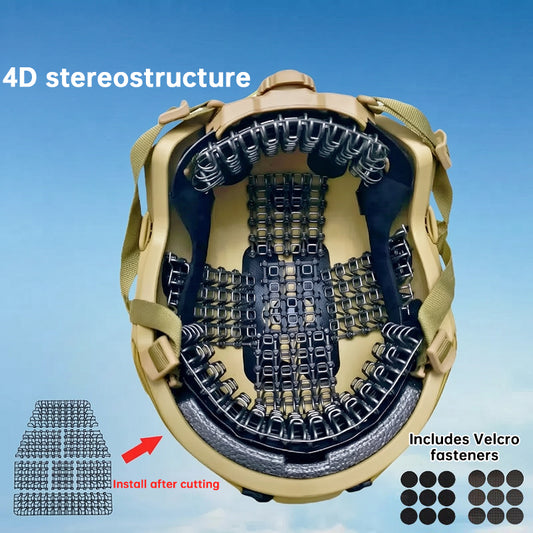 Eprolo universal 4D perforated tactical helmet liner with breathable soft shock-absorbing pads for enhanced comfort and protection.