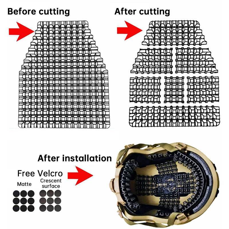 eprolo universal 4D perforated tactical helmet liner with breathable soft shock-absorbing pads for head protection