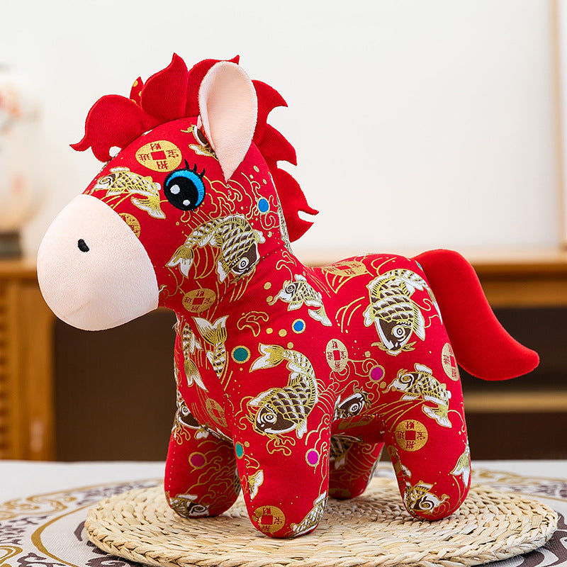 Eprolo 2026 Year of the Horse plush doll, 15cm soft stuffed animal, ideal for New Year home decor and holiday mascot.