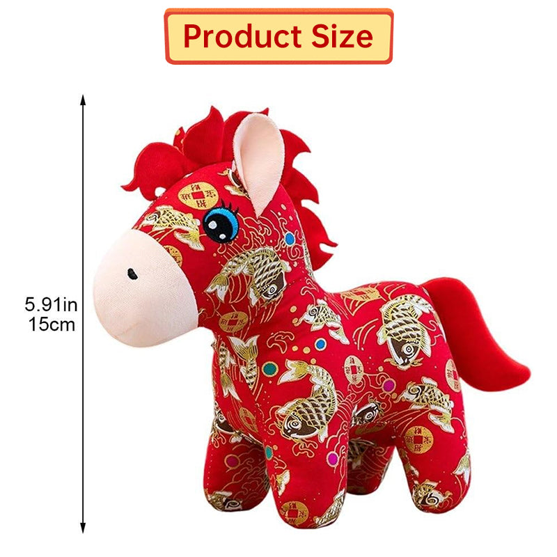 Eprolo 2026 Year of the Horse plush doll, 15/20cm soft stuffed animal, holiday mascot for family home decor and New Year celebrations
