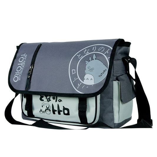 Eprolo Miyazaki Totoro shoulder bag featuring Totoro design, anime merchandise student backpack with detailed character artwork.
