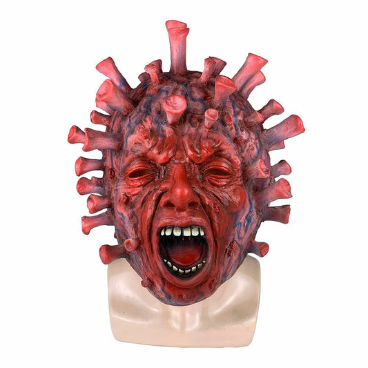 Eprolo Halloween virus latex mask with horror design, role-playing headgear, perfect for cosplay and Halloween costumes.