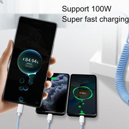 Suitable for one to three braided fast charging car data cable type-c three in one charging cable