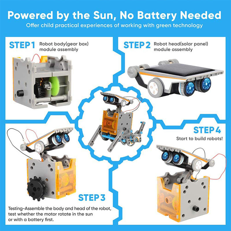 DIY Assembled Toy 13 In 1 Self Assembled Solar Toy Car  Intelligent Robot - American Smart