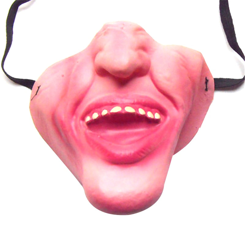 Latex clown mask for adults, scary half-face cosplay mask for Halloween party and masquerade, by eprolo.