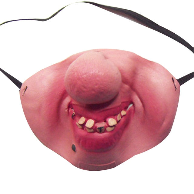 Eprolo funny adult latex clown mask with horror design, half face Halloween masquerade costume accessory, scary clown cosplay mask