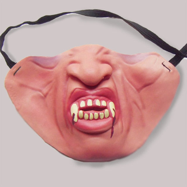 Latex clown mask for adults with scary half-face design, perfect for Halloween parties and cosplay by eprolo.