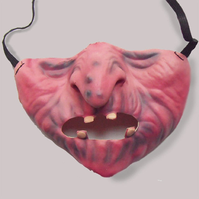Latex clown mask for adults, scary half-face Halloween costume mask with horror clown design for parties and cosplay.